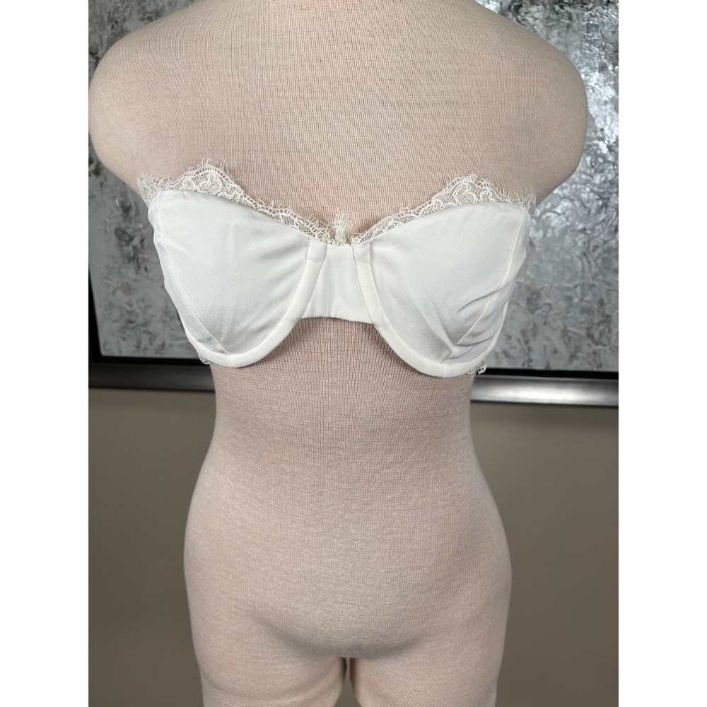 FOR LOVE & LEMONS Harmony Strapless Corset Ruffle Bow White Maxi Dress Size 8 - Picture 6 of 9
